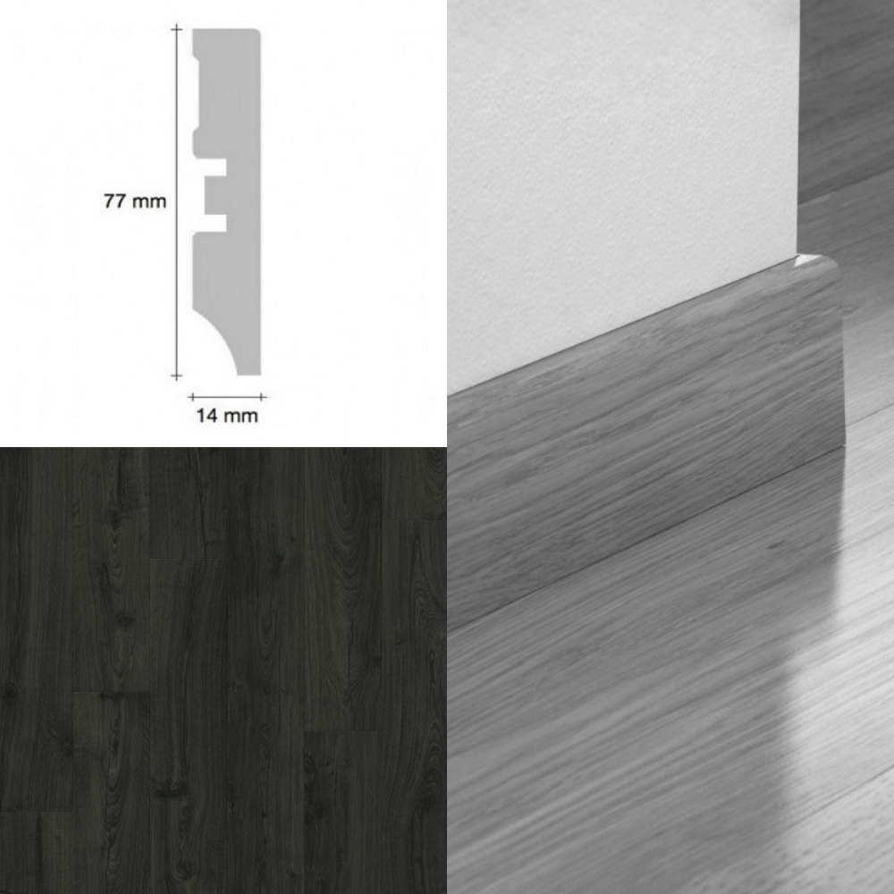 Плинтус Pergo Sensation MDF 77 мм Дуб Черный перец