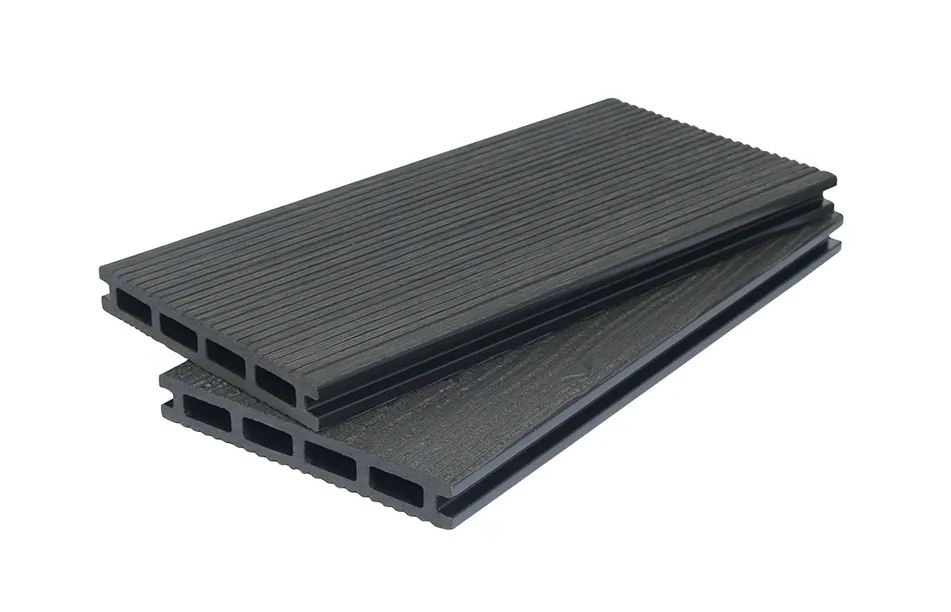 Террасная доска ПУСТОТЕЛАЯ 20*140*2900 мм 3D WOOD+VELVET PG ДПК чёрный 