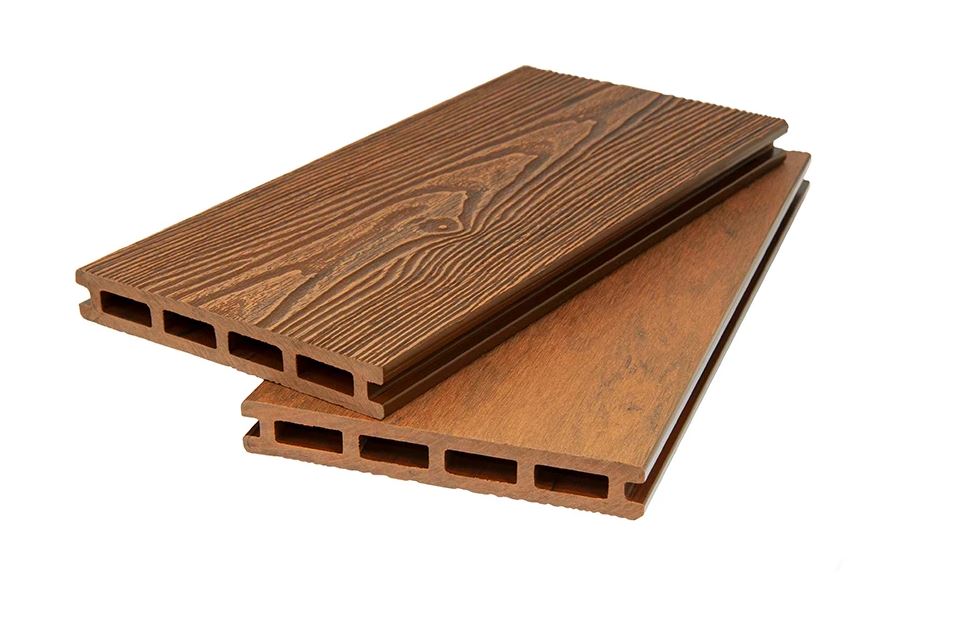 Террасная доска пустотелая 20*140*2900 мм 3D WOOD MIX+BRUSHING MIX светло-коричневый 