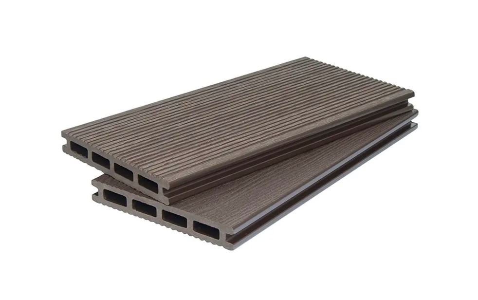 Террасная доска ПУСТОТЕЛАЯ 20*140*2900 мм 3D WOOD+VELVET PG ДПК тёмно-коричневый 