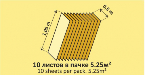 Подложка для ламината Faberhaus листовая графит 1050*50*3 мм 525 м2/10 листов